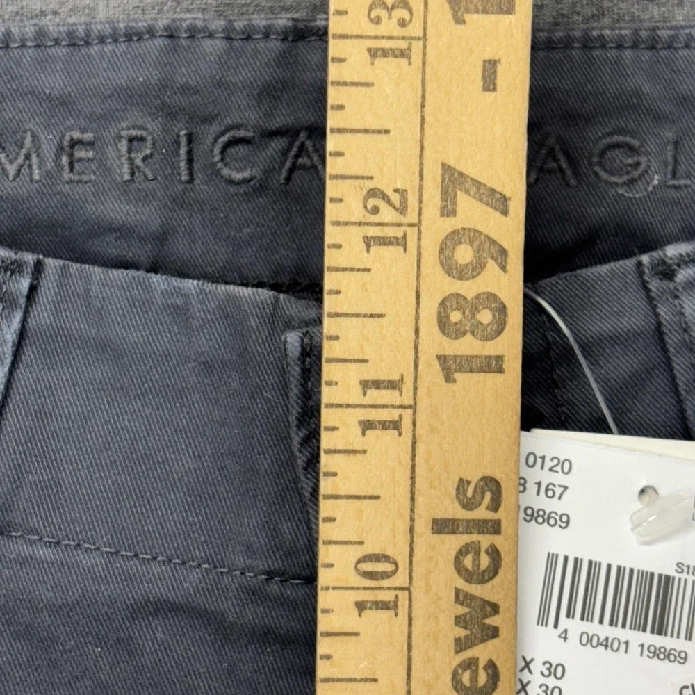 American Eagle baggy lived in khakis mens 28x29 TAG-28x30 flex gray Preppy‎ NEW